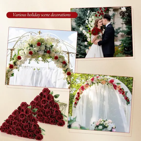 Realistic Silk Fake Roses Bouquet for Home Wedding Centerpieces Party Table {5}