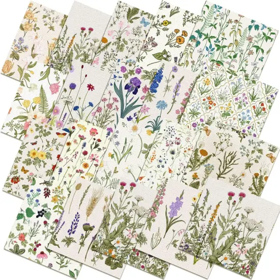 20 Pcs 10''x10'' Wildflower Quilting Fabric Square Wildflower Quiltted Fabric {1}