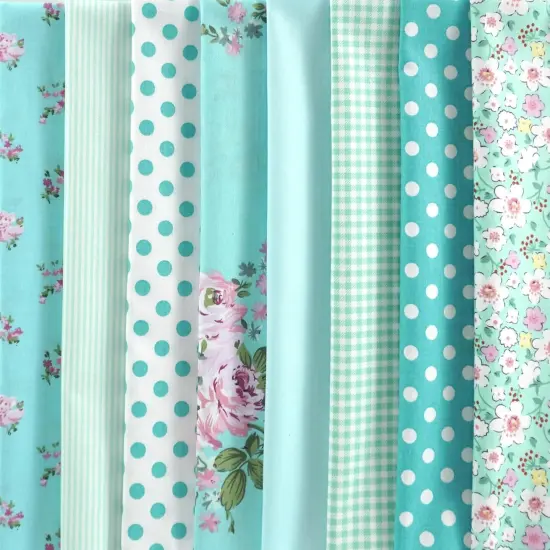 8pcs Craft Fabric Bundle 100% Cotton Quilting Fabric 18x22 Inches {4}