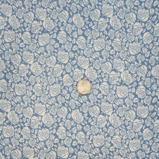 1 Yard Soft Blue Lightweight Rayon Crinkle Fabric For Dresses Blouses Skirts Crafts Width 50/52" {4}