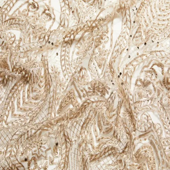 1 Yard Luxurious Beaded & Sequined Embroidered Lace Fabric 50/52" Wide {6}