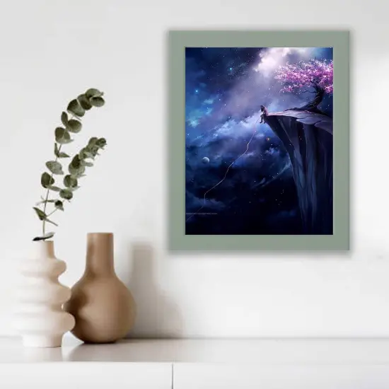 8x10" Light Gray-Green Frame with Plastic Front Protection Suitable for Hanging or Standing, Compatible with ALFTA Adhesive Hook {3}