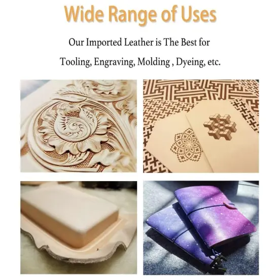 Veg Tan Tooling Leather 3/4 oz (1.4-1.8mm) 2 Piece Special Price Pre-Cut 6" to 48" Import AA Grade Natural Cowhide Leathercraft, Molding, Holster, Armour, Projects, Repair, Lining {7}