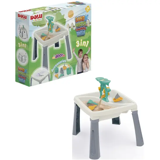 Dolu: 3-In-1 Activity Table: Sand, Water & Creativity - White, Green, Yellow - Play Accessories, Sensory Toy, Indoor/Outdoor, Toddlers & Kids Ages 2+ {7}
