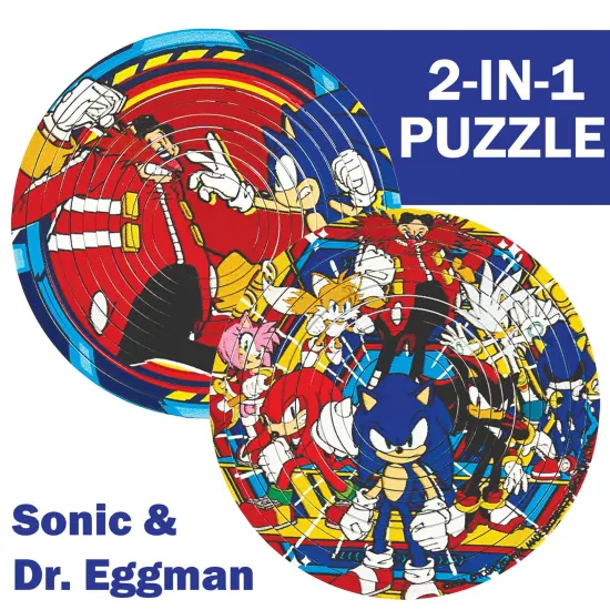 Spin Flip Puzzle: Sonic & Dr. Eggman - 12 Rings - 2-In-1: Double-Sided Puzzle, Spin-Flip-Solve, 360 Degress Of Puzzling, Licensed, Adults & Kids 8+ {3}
