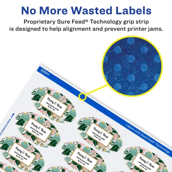 Avery Durable Waterproof Oval Labels with Sure Feed, 1.5" x 3" {4}