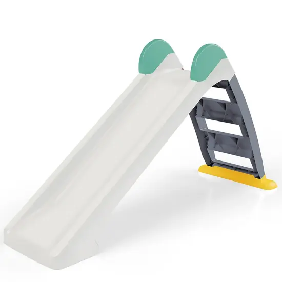 Dolu: Children's Slide - White, Grey, Green - Waterslide Hose Attachment, Indoor/Outdoor, Durable Plastic, 52.4 x 17.7 x 28.4", Toddler & Kids Age 2+ {1}