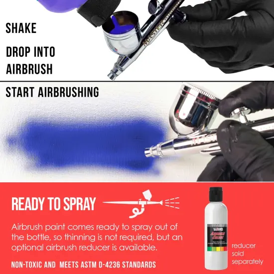 Neon Red, Fluorescent Special Effects Acrylic Airbrush Paint, 8 oz. {3}