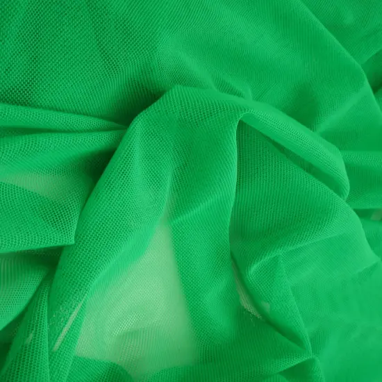 1 Yard Poly Spandex Mesh Solid Fabric Lightweight Stretch 58/60 Inches Wide Green Kelly {1}