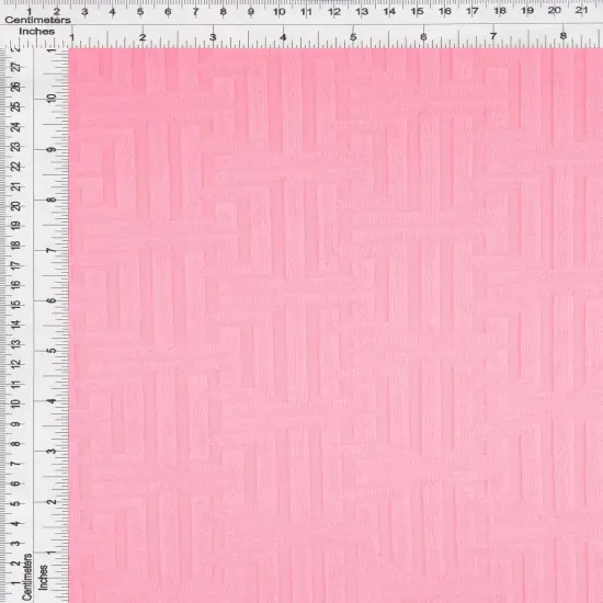 1 Yard Geo Towel Jacquard Knit Fabric 250 GSM, 58/59&Prime; Wide Polyester Spandex Blend PINK LT. {3}