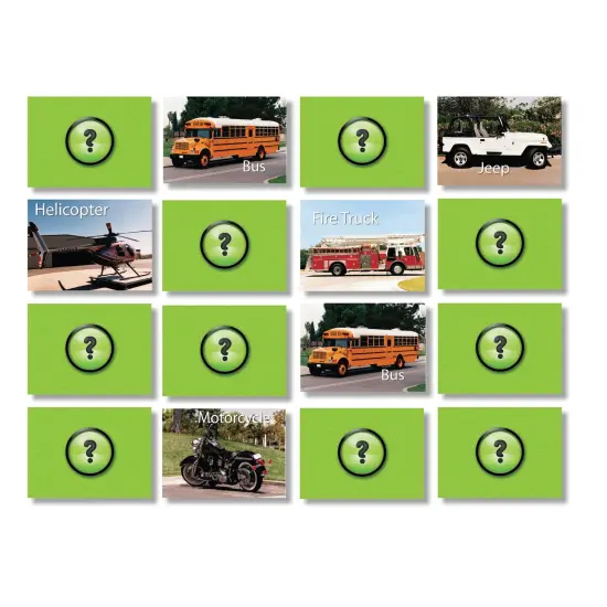 Photographic Memory Matching Game, Vehicles {1}