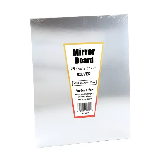 Silver Foil Mirror Board, 5" x 7", 25 Sheets {1}