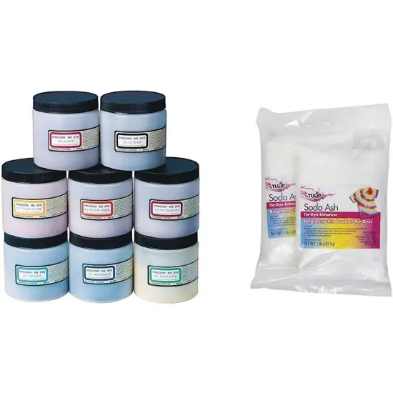Procion Cold Water Dye Powder, 8-Color Assortment, 8-oz. Bulk Jars, for Tie-Dye, Batik, Ice Dyeing, Non-Toxic. Pack of 8. {4}