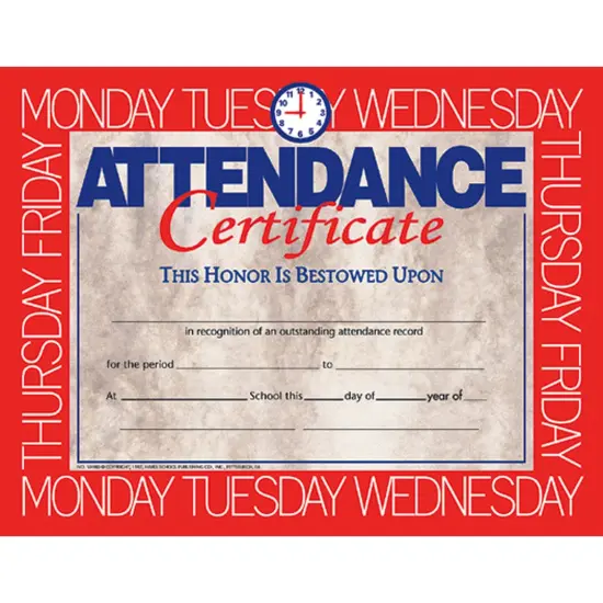 Attendance Certificate, 8.5" x 11", Pack of 30 {1}
