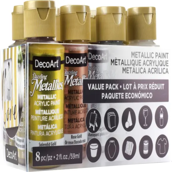 DecoArt Dazzling Metallics Value Pack 8/Pkg-Metallic {1}