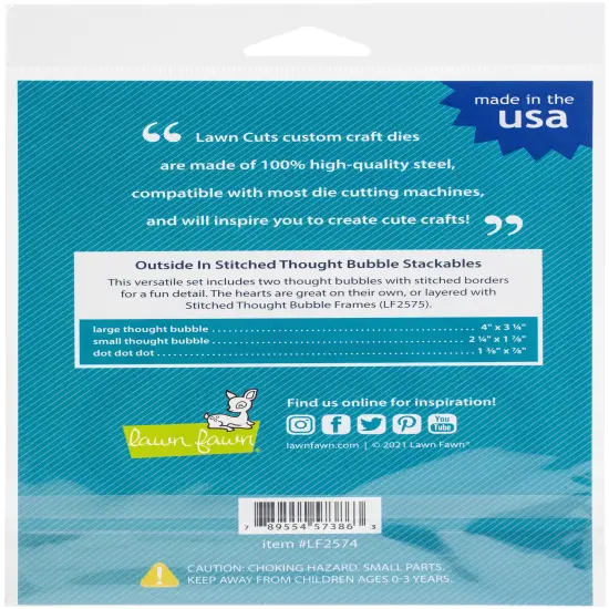 Lawn Cuts Custom Craft Die-Outside In Stitched Thought Bubble Stack {3}