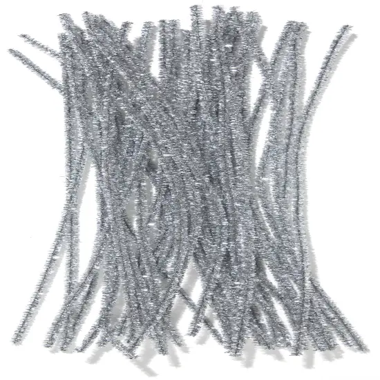 CousinDIY Tinsel Stems 6mmx12" 25/Pkg-Silver {3}