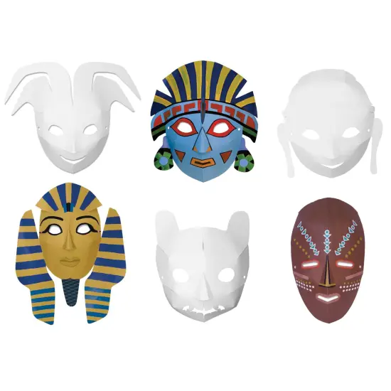 Die-Cut Paper Masks, Multi-Cultural Assortment, Assorted Sizes, 24 Pieces {1}