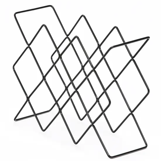 Mango Steam Modern Hexagon 10-Bottle Metal Wine Rack Black {4}