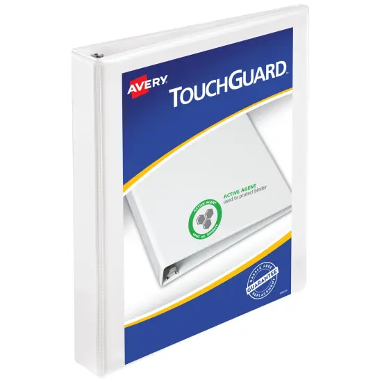 Avery TouchGuard Protection View 3 Ring Binder, Clear View Cover, 1" Slant Rings, 1 White Binder (17141) {1}