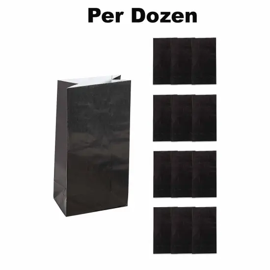 5" x 10" Paper Treat Bags - 12 Pc. Black {1}
