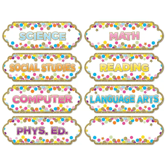 Magnetic Die-Cut Timesavers & Labels, Confetti Classroom Subjects {1}