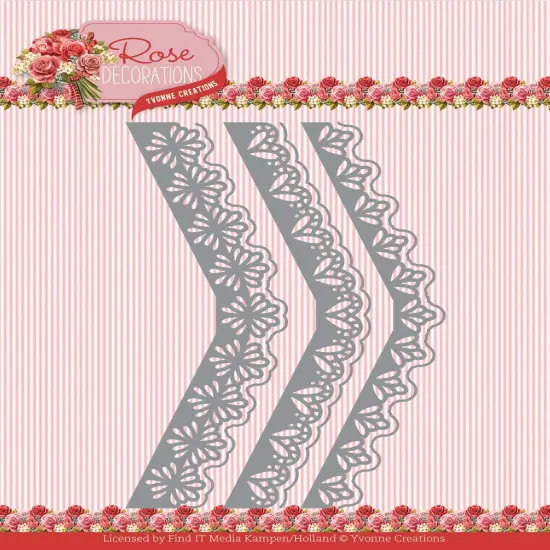 Find It Trading Yvonne Creations Die-Rose Borders, Rose Decorations {1}