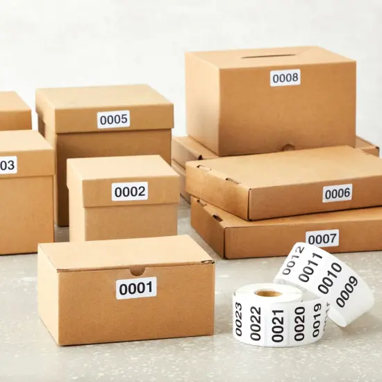 0001-1000 Count Inventory Numbered Stickers Roll, Self-Adhesive Consecutive Number Labels Tag for Storage Organizing, Moving Box Labeling, Business Supplies (White, 1.6x0.8 in) {2}