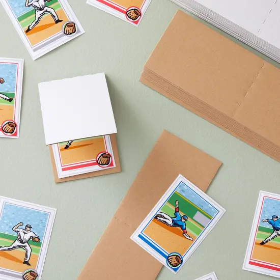 75 Pack Corrugated Cardboard Sleeves for Sports Cards, Trading Card Shipping Supplies, Flat Vending 3 x 4.5" {2}