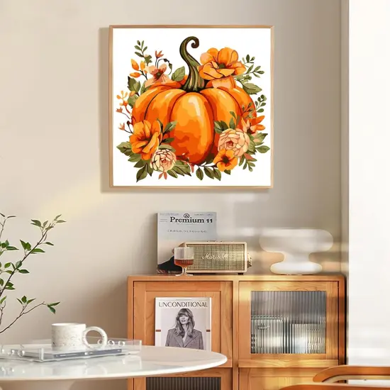 Pumpkin Framed Paint by Numbers Kit - 10x10 inch {2}
