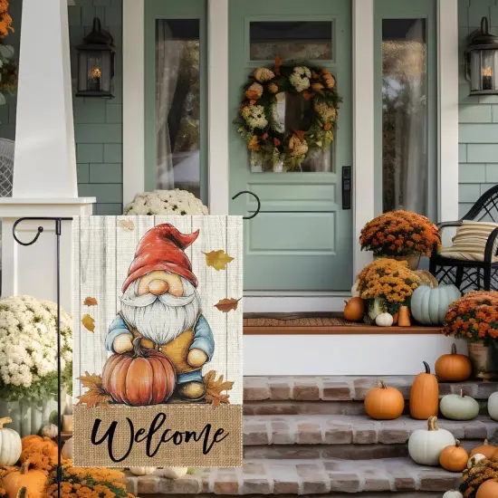 Welcome Fall Gnome Garden Flag(RMQ-594) {3}