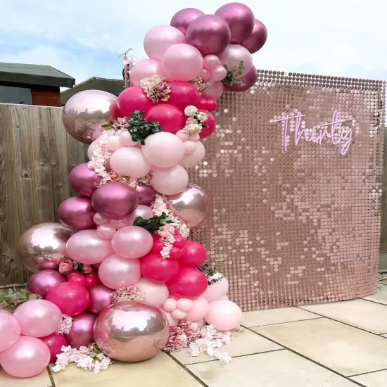 Pink Balloons Set,60pcs 12 inch Metallic Pearl Pink(Multiple Pink) {4}