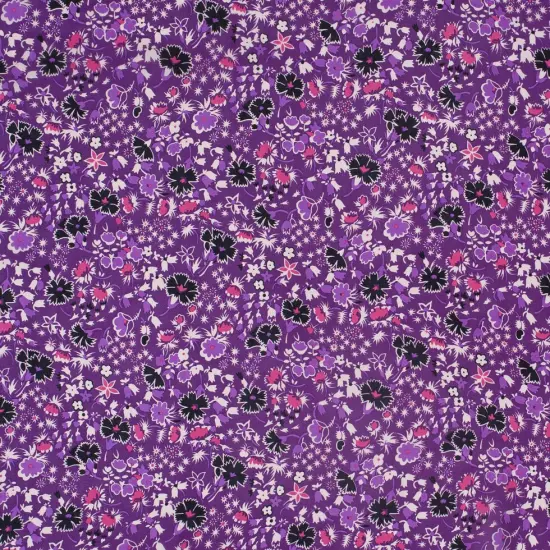 1 Yard Bright Violet Floral Silk Chiffon Fabric for Dresses Tops Scarves 42 Inch Width {1}