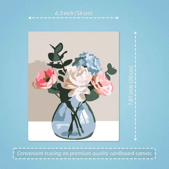 6 Pack Flower Symphony Paint by Numbers Kit - 6.3 x 7.87 inch {3}