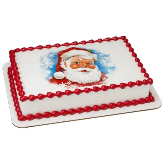 Classic Santa Caucasian Edible Cake Topper Image 1/4 sheet {1}