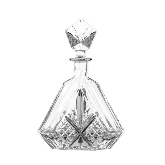 Unique Designed Crystal Decanter with Six Cups Set Gold {3}