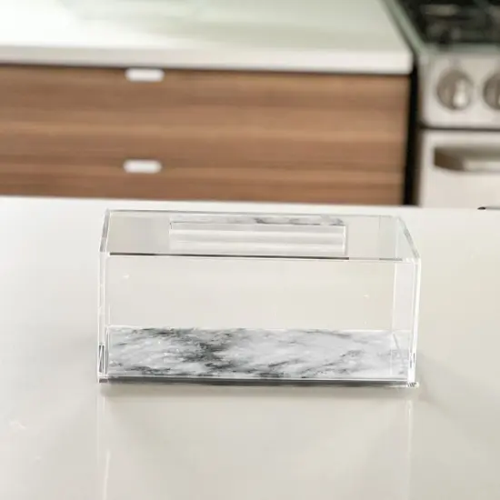 Lucite Smoke Pearl Rectangular Cake Dome {2}