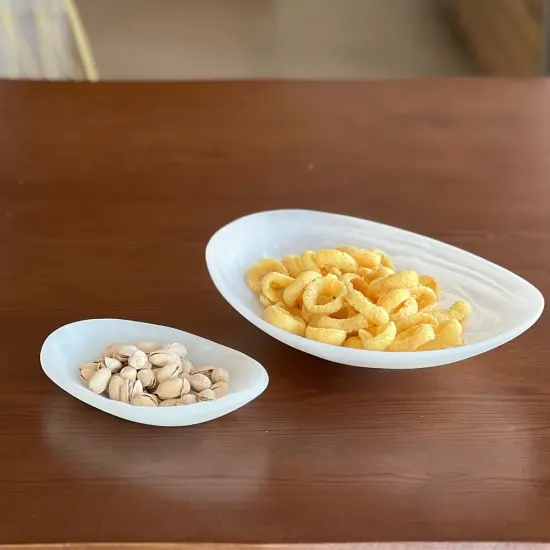 Resin White Swirl Serving Platter {5}