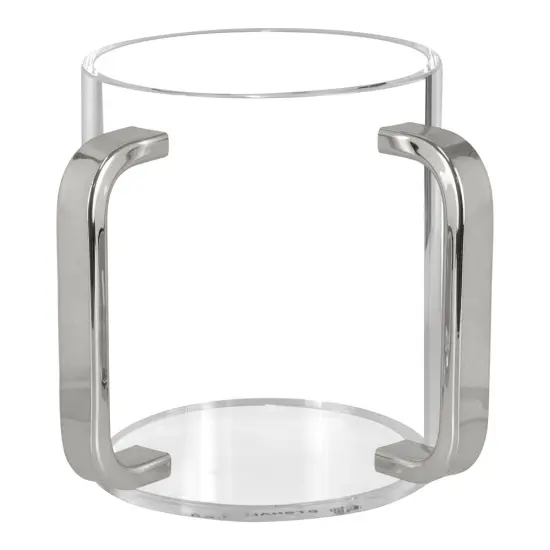 Lucite Wash Cup with Mirrored Silver Handles {1}
