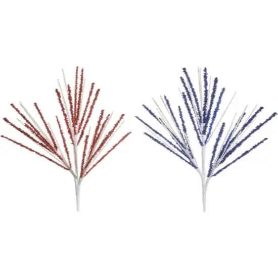 16.5" Glittered Spray: Red/Blue {2}