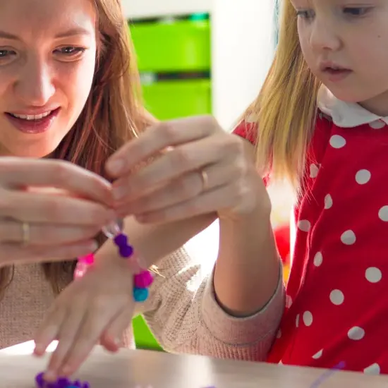 3200 Pcs 6 * 9mm Pony Beads Bulk in 96 Colors - Friendship Bracelet Making Kit with 2400 Plastic Beads & 800 Letter Beads in 4 Storage Boxes with 2X Strings & Scissor {2}