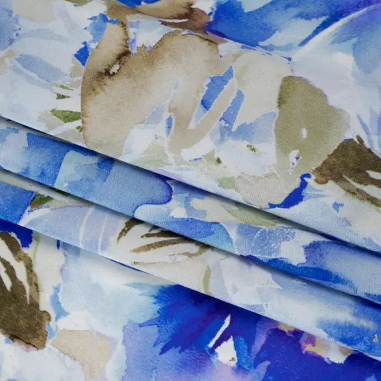 1 Yard Premium Italian Silk Charmeuse Watercolor Floral Print 53" Wide Smooth Fabric for Evening Wear & Tops {3}