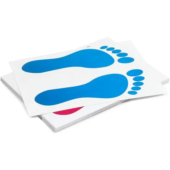 Kids Footprint Decal Stickers for Classroom Decor (32 Pairs) Multicolor {6}