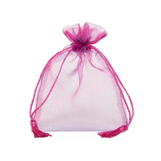 Jewel Tone Iridescent Sheer Tasseled Bags 5'' x 6 1/2'' for Gifts {2}