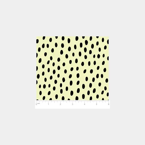 Yellow and Black Hand-drawn Polka Dots {4}