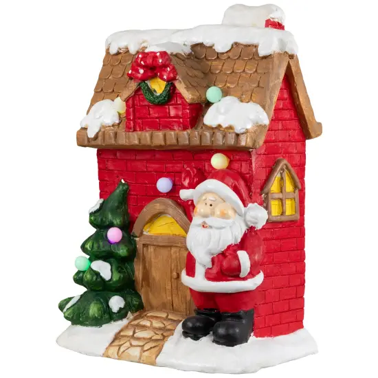 Northlight LED Lighted House with Santa Musical Christmas Decoration - 16" - Red Brown {6}