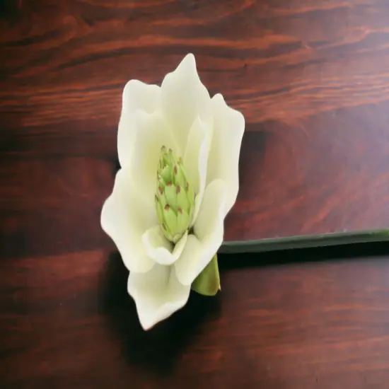 Ceramic Magnolia Flower with Stem, Home D&eacute;cor, Gift for Her, Gift for Mom, Wedding Decor {1}