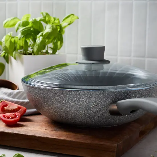 ZWILLING Parma Plus Ceramic 11-inch Aluminum Ceramic Nonstick Wok with Lid {6}