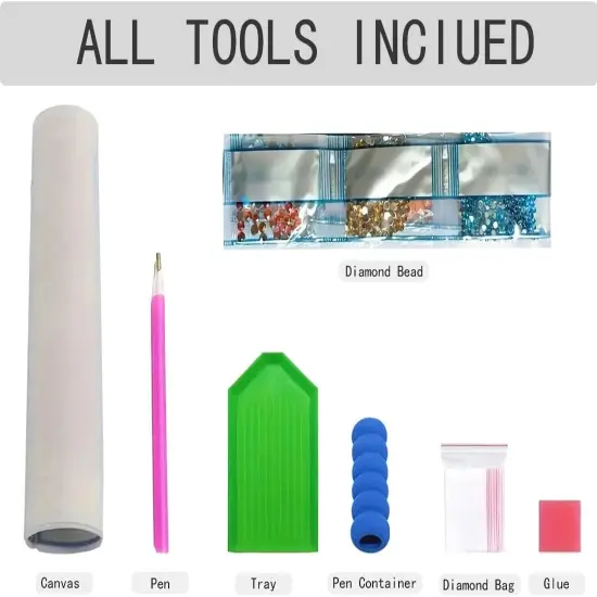 5D Full Round Drill Fluorescent Cat Diamond Art Kits {4}