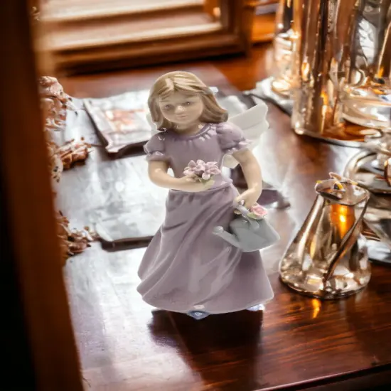 Ceramic Angel In Lavender Dress Figurine, Home D&eacute;cor, Religious D&eacute;cor, Religious Gift, Church D&eacute;cor, Baptism Gift {2}
